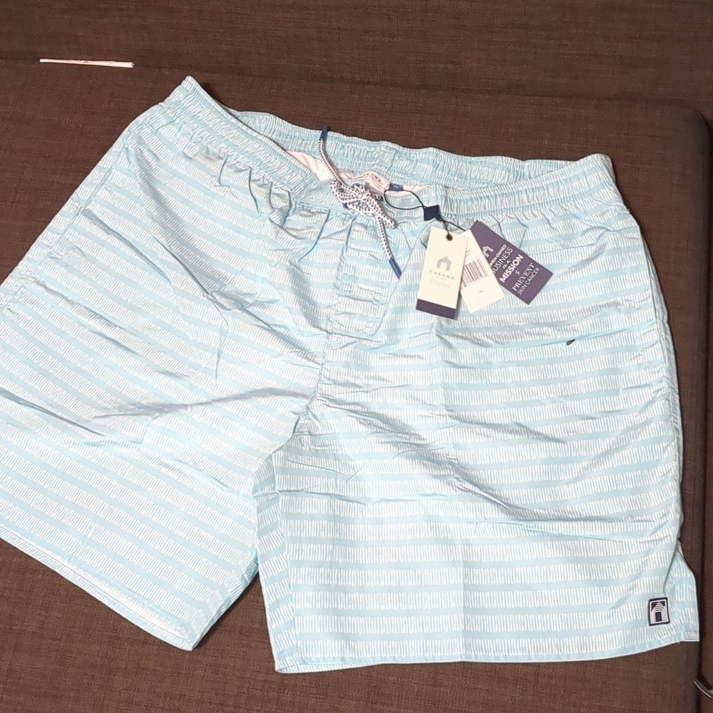 CABANA LIFE Mens Blue/Naples Coverluxe Swim Trunks NWT/ UPF 50+ Pockets - Picture 3 of 7